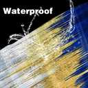 JAWO Abstract Blue Shower Curtain, Gold Blue Boho Ombre Minimalist Chic Art Shower Curtains, Modern Neutral Contemporary Striped Brush Strokes Tan Art Waterproof Bathroom Curtain with 12 Hooks (36"W x 72"L (Pack of 1), Multi5)