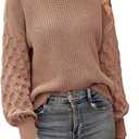 PRETTYGARDEN Women's Fall 2026 Pullover Sweater Casual Long Sleeve Loose Chunky Knit Tops Blouse Winter Fashion Clothing (Beige, S)