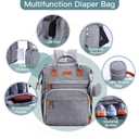 ISMGN Diaper Bag Backpack with Changing Station, Baby Bag for Mom, Grey