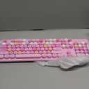 Colorful Wireless Keyboard and Mouse Combo, COVEVA 2.4GHz Wireless Retro Cute Round Keycaps Keyboard, 104 Keys Full-Sized Keyboard Mouse Set with Switch Button for PC Laptop Desktop (Pink Colorful)