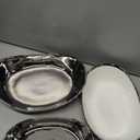 LIJINGCHEN Fruit Bowl for Kitchen Counter, 3 Tier Ceramic Fruit Basket, Modern Multi Layer Fruit Display Stand, Dessert Holder for Kitchen Countertop, Large Capacity Serving Holder for Party(Sliver)