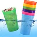 Fasmov 30 Pack 16 oz. Plastic Cups Plastic Tumblers Blank Reusable Drink Tumblers for Parties, Events, Marketing, Weddings, Colorful