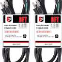 EP 2 Pack 6 ft 14/3C SJTW Appliance and Power Tool Cord, 14 Gauge 3 Prong Heavy Duty Replacement Power Supply Cord Cable, 110V 115V 120V AC Pigtail, 15A, 1875w
