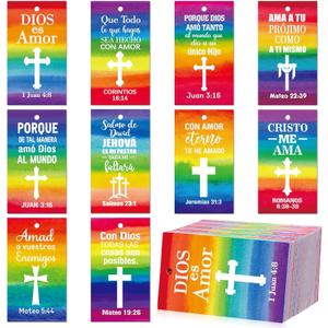 200 Pcs Spanish Scripture Cards Bible Verse Prayer Cards Pocket Christian Inspirational Religious Cross Church Gifts for Fall Breast Cancer Awareness Halloween Thanksgiving