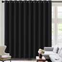 H.VERSAILTEX 100% Blackout Curtains for Sliding Glass Door Room Divider Curtains Noise Reduce Curtain Panel Portable Window Screen Sliding Partition, W180 x L96 inches/8' Tall by 15' Wide, Black