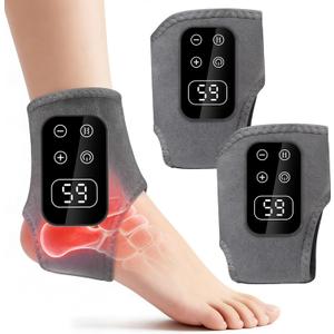 TEVIKE Foot Advanced  Triple Method Massager, with 5 Vibration Modes and 6 Heat Levels, Suitable for Reduce Fatigue and Plantar Fasciitis, Travel & Home Use（Grey, 2pcs）