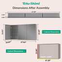 TokeShimi 48x24 Bathroom Medicine Cabinet with Mirror Tempered, Aluminum Silver Mirrored Medicine Cabinet Recessed or Surface Mount with Adjustable Storage Metal for Modern Farmhouse