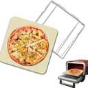 12 inch Pizza Stone with Rack for Oven and Grill Baking, Baking Stone Set for Ninja OO101 8 In 1 Outdoor Pizza Oven, Fits Ninja Woodfire OO100 Series Outdoor Oven, for Ninja Pizza Oven Accessories