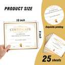 25 Gold Certificate of Completion, Training Completion, Student Course Certificates of Achievement and Recognition, 8x10 Inches