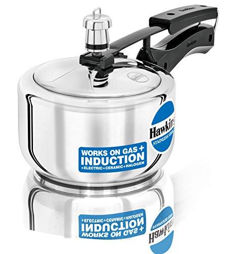 Hawkins 1.5 Litre Pressure Cooker, Stainless Steel Inner Lid Cooker, Induction Cooker, Small Cooker, Silver (HSS15) Hawkins 1.5 Litre Pressure Cooker, Stainless Steel Inner Lid Cooker, Induction Cooker, Small Cooker, Silver (HSS15)
