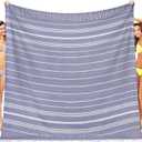 Oversized Giant Turkish Beach Towel Blanket Extra Large XXL Lightweight Cotton Quick Dry Sand Free Boho Throw Pool Cloud Sandrpoof Blankets Women Men Big Jumbo Wide 2 Person Size Navy Blue Stripes
