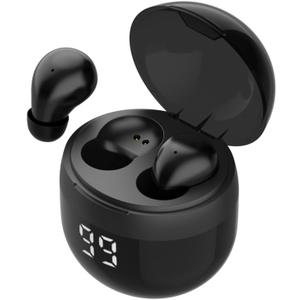 Invisible Earbuds Wireless Bluetooth - Tiny Small Earbuds with Premium Sound Quality, One-Step Auto Pairing, Smart Touch Control - Perfect for Work and Sports (Black)