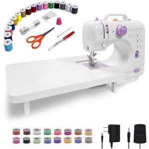 This lightweight Sewing machine is designed for convenience and versatility. Sewing Machine for Beginners,Portable 12 Built-in Stitches,(High-Low Speeds),505UJH.DC Power Supply Method.