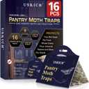 Moth Traps for Pantry Moths, 16 Pack Kitchen Moth Traps with Pheromones Prime, Non-Toxic Easy Setup Sticky Glue Trap for Food and Cupboard Moths in Your Kitchen (Organic)