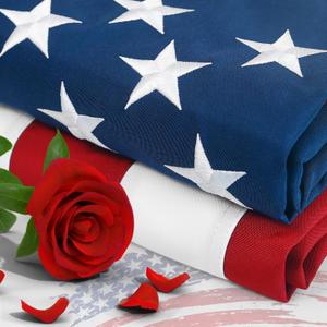 3x5 American Flag Outdoor Heavy Duty, Wear Resistant Double Layer Nylon America Flags for Outside, Tear Proof American Flag 3x5FT Edges are Reinforced with Four Rows of Stitching, Embroidered Stars and Stripes Well Made, US Flag with Sturdy Brass Grommets