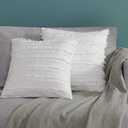 GIGIZAZA Decorative Throw Pillow Covers 26x26, White Square Couch Pillow Covers, Cotton Sofa Boho Cushion Pillows