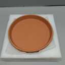YBX 8-inch Plant Saucer Premium Terracotta Saucer Round Ceramic Plant Trays, Pack of 2 (Navy/Terracotta)
