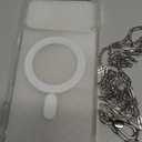 UnnFiko Crossbody Phone Lanyard for iPhone 17 Pro Max Case Compatible with Magsafe Clear, Metal Phone Strap Phone Case Shockproof Protection, Magnetic Phone Case for iPhone 17 Pro Max(Silver Lanyard)