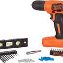 BLACK+DECKER 8V MAX* Cordless Drill + 43 pc. Home Decor Project Kit (BDCD8HDPK)