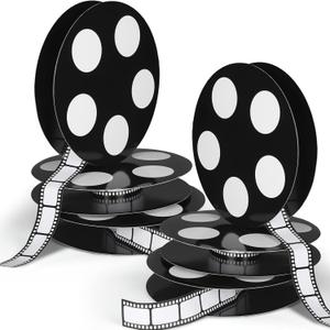 Honoson 4 Pcs Movie Reel Filmstrip Centerpiece Cinema Props Theme Party Decorations Reel Decor for Movie Night Party Decor