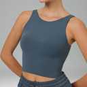 Colorfulkoala Dreamlux Womens Padded Sports Bra High Neck U-Back Yoga Running Workout Athletic Tank Top with Removable Cups (M), Dark Jasper