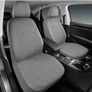 Road Comforts Car Seat Covers for Front Seat, Low Back Heavy Duty Breathable Flax Seat Protector, Airbag, Not Seat Belt Compatible, Washable Seat Cover Fits for Most Cars, Trucks, SUVs, Vans Gray