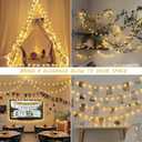 HEYFUNi Warm White Star String Lights,39FT 100LED Plug in Fairy Twinkle Lights with 8 Modes Waterproof for Indoor Christmas Tree, Home, Girls'Room, Garden, Party, Wedding, Classroom Decor(Warm White)