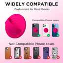 Magnetic Phone Ring Grip Holder, Silicone Finger Loop Grip, Compatible with MasSafe, Back of Phone for iPhone Pro Max/Plus/16/15/15/14/13/12 Series, Neon Pink