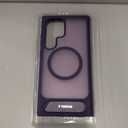 TORRAS Strong Magnetic & Seamless Stand for Samsung Galaxy S24 Ultra Case, Fit for MagSafe, Mil-Grade Drop Protection, Kickstand for Samsung Galaxy S24 Ultra Case, Translucent Back/Purple Edge