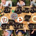 3 x 96PCS 5th Birthday Party Plates Set Black and Gold Theme Decorations Include Black Gold Plates and Napkins Forks for 5 Year Old Boys Girls Birthday Party Supplies Serves 24 Guests