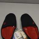 VeraCosy Men's Two-Tone Memory Foam House Slippers Indoor Outdoor Durable Rubber Sole (9-10, Black/Ruby)