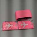 Weewooday 8 Pack Luggage Straps Suitcase Tags Set, Travel Adjustable Suitcase Belt Silicone Luggage Tags with Name ID Card Man Women Travel Accessories (Pink)