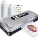 Vacuum Sealer Machine with AirLock ProSeal System, 10-in-1 Vacuum Sealer for Food, Dry & Moist Modes, Compact Design with Digital Timer, Built-in Cutter & Roll Storage, Silver-Grey