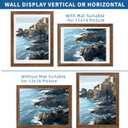 Hongkee 12x16 Picture Frame Set of 2, Rustic Brown Wood Style - Display 12 x 16 Poster without Mat or 11x14 Picture with Mat, Wall Mounting Horizontal and Vertical