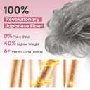 REECHO Hair Topper, Short Wiglet Hair Topper for Women with Thinning Large Coverage Synthetic Top Crown Hairpiece for Women - Grey