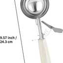 Portion Scoop - Disher, Cookie Scoop, Food Scoop - Portion Control - 18/8 Stainless Steel, White Handle (#6 / 5oz)