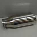 LCGP Bolt On Diesel Exhaust Tip 4", 6" outlet 15" Long Truck Tip, Rolled Angle Cut, Polished