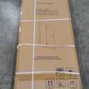 Bathroom Frameless Hinged Foldable Tub Door, Shower Glass Door 43 * 58 Shower Screen Panel with Tempered Glass (6mm), Fixed Clamps Included, Matte Black