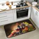Pardick Wine Kitchen Rugs Anti Fatigue Non-Slip Absorbent Kitchen Mat | Wine Kitchen Rug Non-Skid Comfort Floor Rugs Washable Mat Kitchen Carpet for Home Sink Laundry Decor 39x20 in