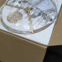 Modern Gold Flower Chandelier 4-Light Elegant Glass Round Chandeliers 20 Luxury Crystal Pendant Light Fixture for Dining Room Living Room Bedroom Kitchen Foyer, UL Listed