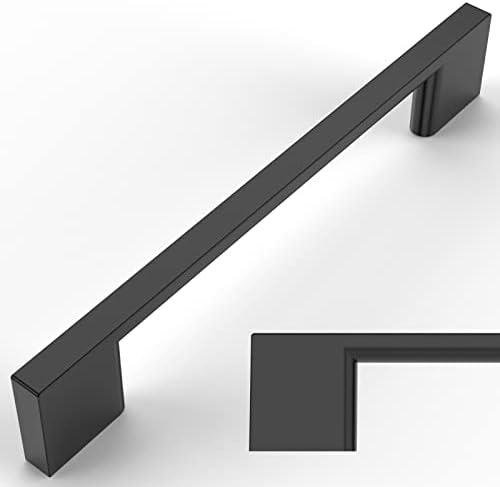 Amerdeco 6 Pack Matte Black Cabinet Pulls 5 Inch(128MM) Hole Centers Kitchen Cabinet Handles Cabinet Hardware Kitchen Handles for Cabinets Cupboard Handles Drawer Pulls ZH0060