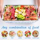 3 Set 16 x 9'' Chilled Serving Tray for Parties with Tong Scoop, Silver Cold Serving Trays with Compartment Cooling Party Platter for Fruit Seafood Vegetable Appetizer