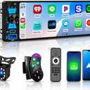 Single Din Car Stereo, 6.5 Inch in-Cell Touch Screen, Wireless Apple CarPlay Android Auto, Bluetooth 5.2, 180W Amplifier, Car Radio, Dual USB + Type-C, Backup Camera, Universal Fit for One Din Cars