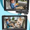 Dual Baby Car Camera, 7" 1080P Split Screen Baby Car Monitor with Night Vision, Rear Facing Car Seat Camera for 2 Kids Newborn Toddlers Travel Safety