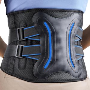 FEATOL Lower Back Brace with 5 Reinforced Stays for Women and Men, Adjustable Snug-Fit Lumbar Support Belt for Work, Size L, Waist 34.3-38inches
