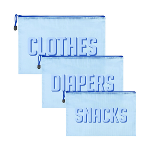 3pcs Hospital Bag Organizing Pouches for Labor and Delivery, Maternity Essentials Diaper Bag Organizer for Mom Travel (Blue, Large)