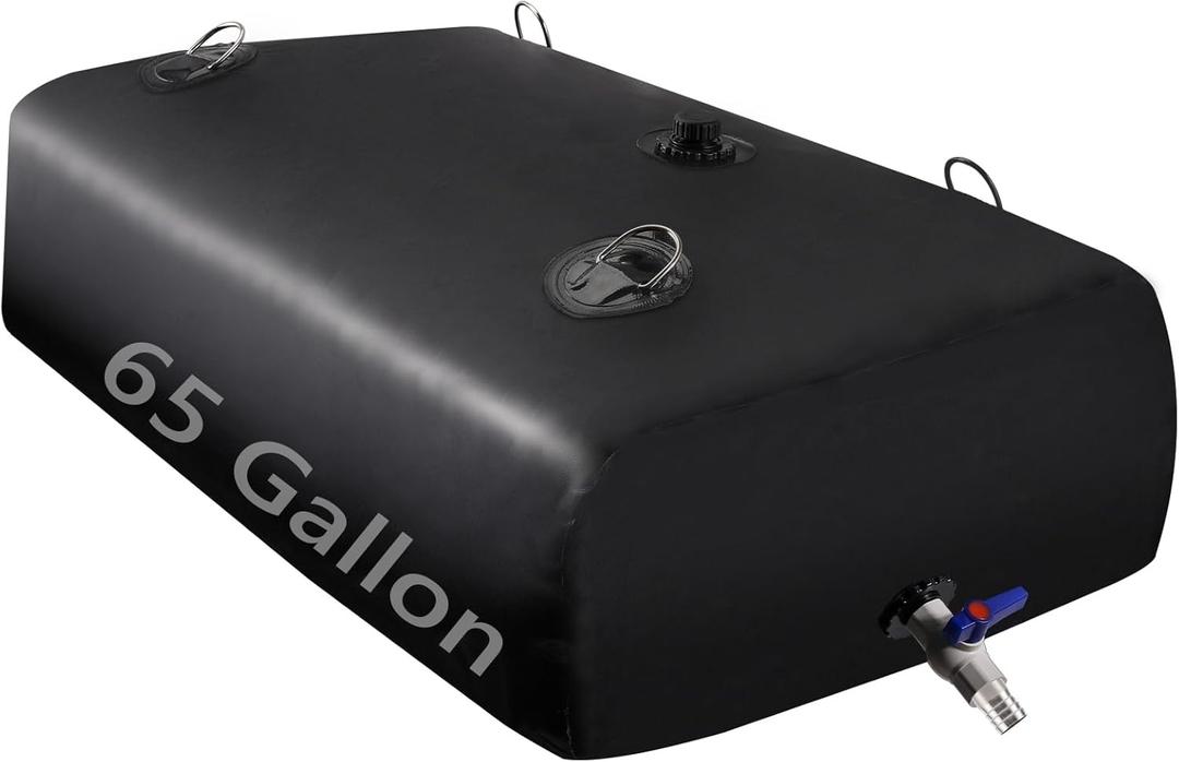 Water Tank, Water Storage Bladder, Portable Water Tank, Water Bladder Tank, Large Water Storage, Water Storage Containers for Camping, Garden, Emergency Water Storage Black (65GAL)
