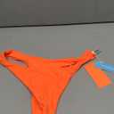 Women's Thong High Cut Swimsuit Bottom - Bikini Bathing Suit Bottom Only (Neon Orange), Small