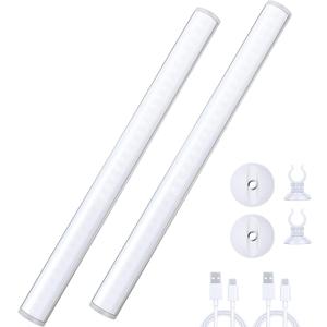 Benature LED Mirror Lights Portable Rechargeable Vanity Light 3 Brightness Touch Control Makeup Light for Bathroom Dressing Room 2 Packs