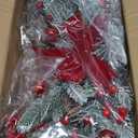 24'' Christmas Table Centerpiece Christmas Swag Decoration with Berries Pine Cone Red Bow Xmas Balls Cedar Artificial Decorative Swag for Dining Table Fireplace Mantel Front Door Wall Windows